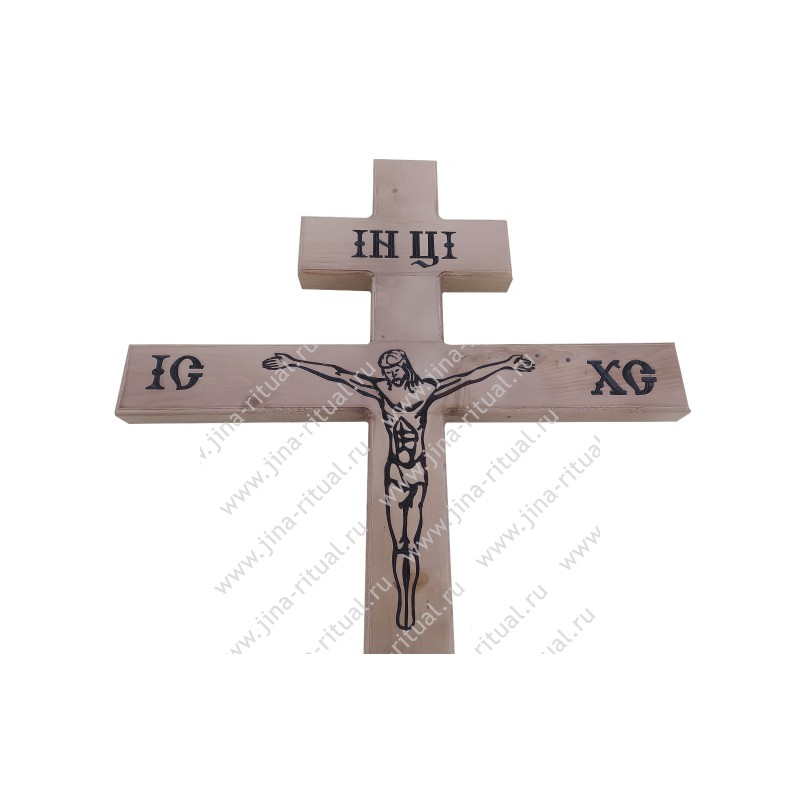 Крест сосновый лакированный 3Д